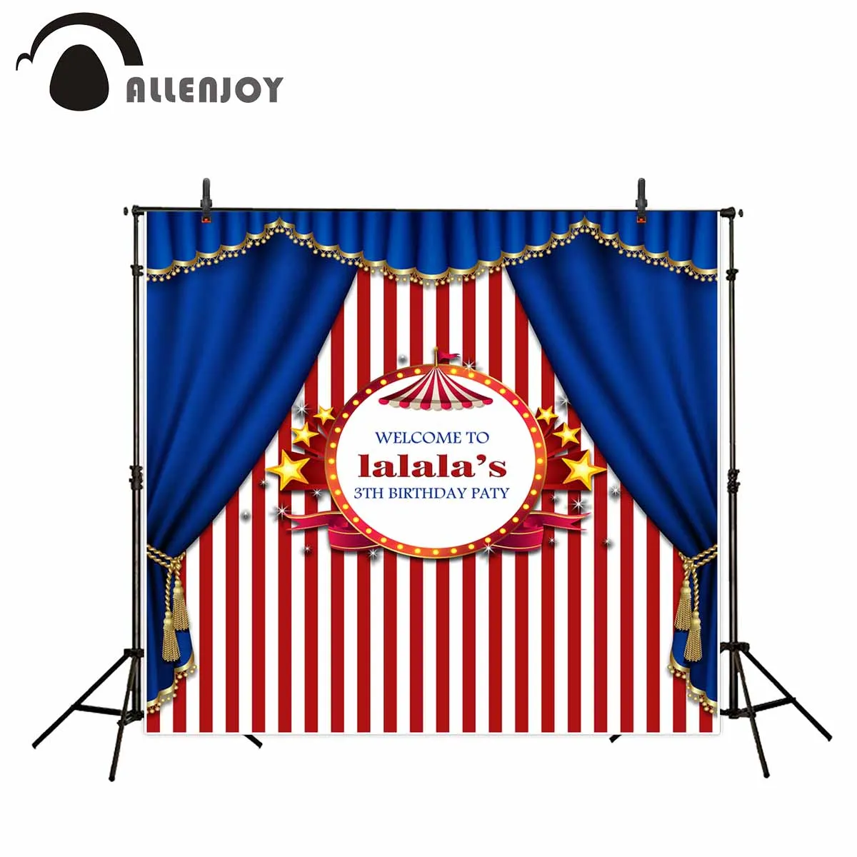 

Фон для фотосъемки Allenjoy с изображением цирк палатка для празднования дня рождения звезд вечеринка красный синий фон для фотосъемки
