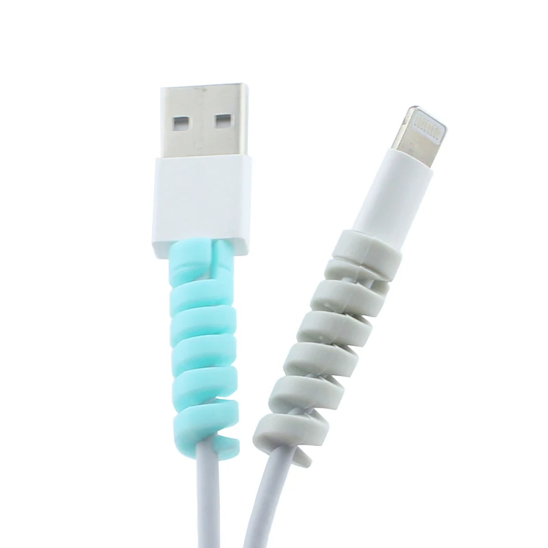 5-100pcs Spiral Cable protector Data Line Silicone Bobbin winder Protective For iphone Samsung Android USB Charging earphone | Электроника