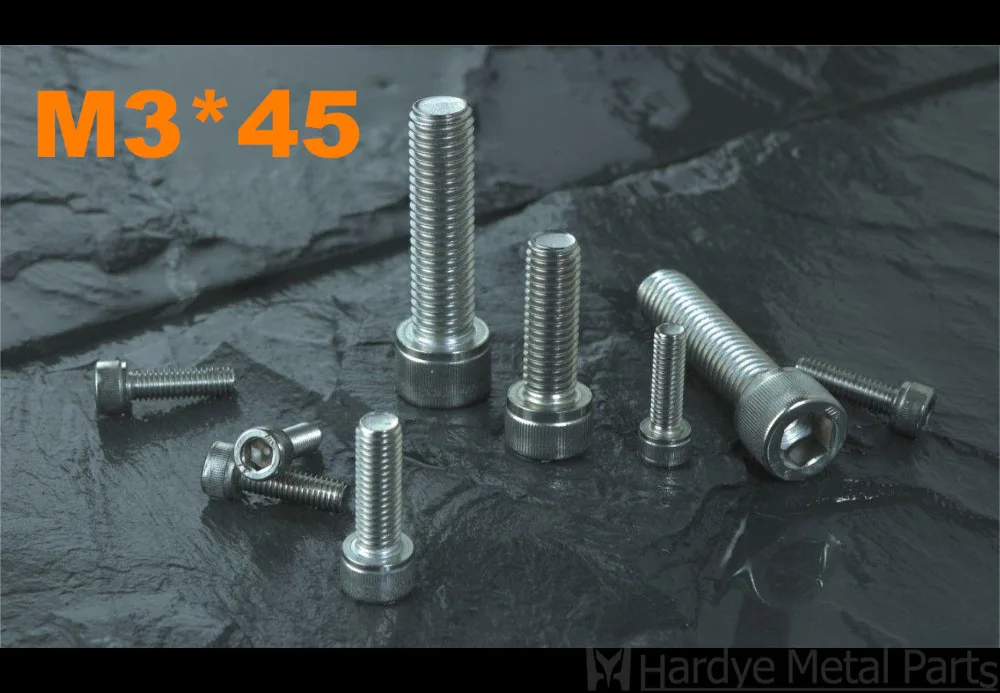 

100pcs/lot DIN912 M3*45 Stainless steel hexagon socket cap screw allen screw