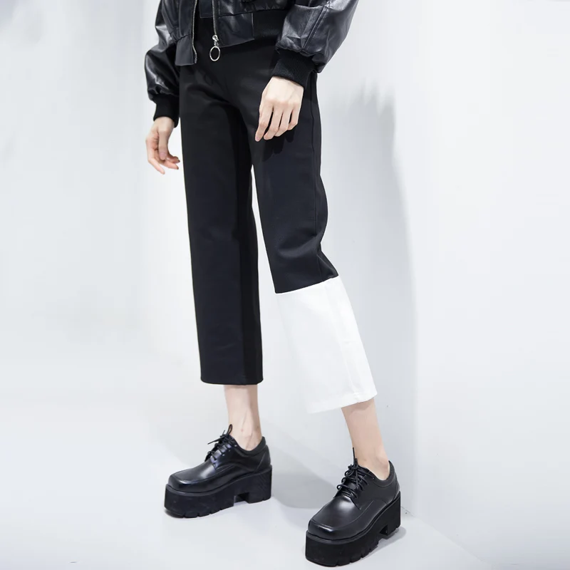 Брюки женские Асимметричные с высокой талией в стиле ретро|black trousers|casual pants womenpants
