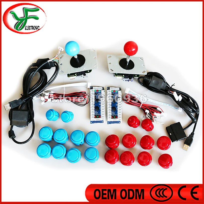DIY аркадный маме набор для ПК/PS2/PS3 3 в 1 USB контроллер 2 копия sanwa Джойстик 20