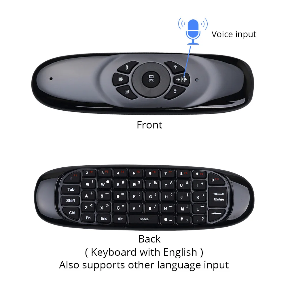 Voice Air mouse Беспроводная игровая клавиатура Fly для воздушной мыши, перезаряжаемая 2,4 ГГц, универсальный Смарт-пульт дистанционного управления для BYINTEK Android, проектор ПК - Цвет: Voice Air mouse