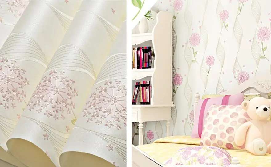 Color 1 Beibehang Розовые наклейки на стену в виде одуванчика Самоклеящиеся 3D трехмерный сад теплая детская комната девушка фон обои - Цвет: Color 1