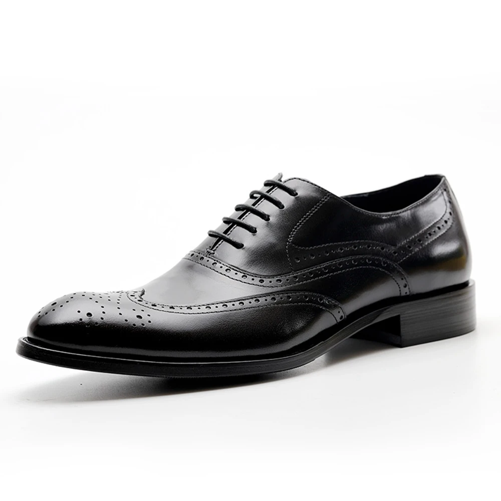 High quality Genuine cow leather men shoes NEW fashion Famous brand wedding party business | Обувь
