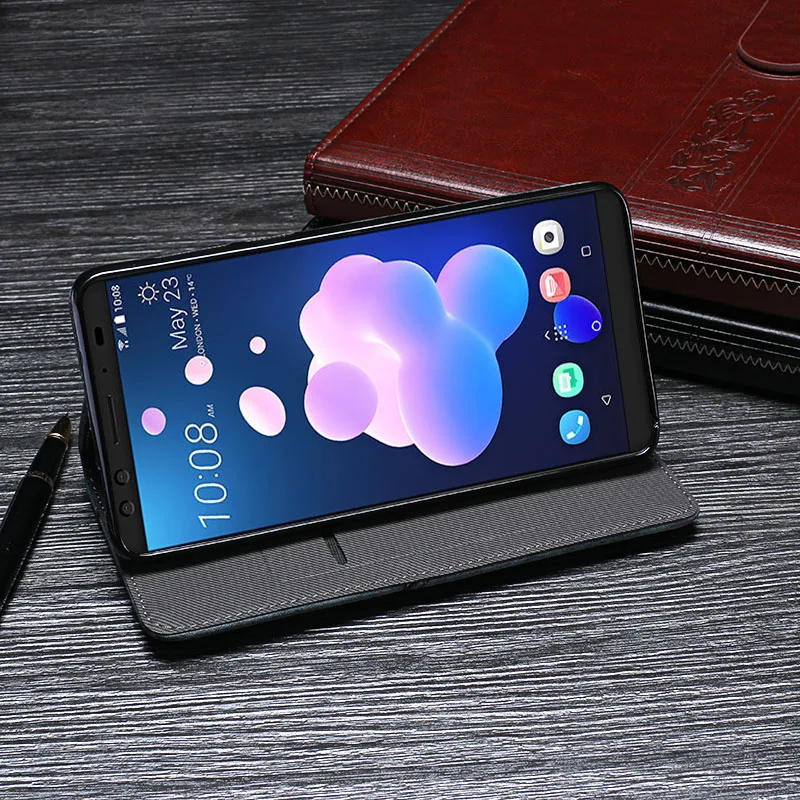 Чехол для HTC U12 Plus 6 0 дюйма Роскошный Ретро стиль флип искусственная кожа кошелек