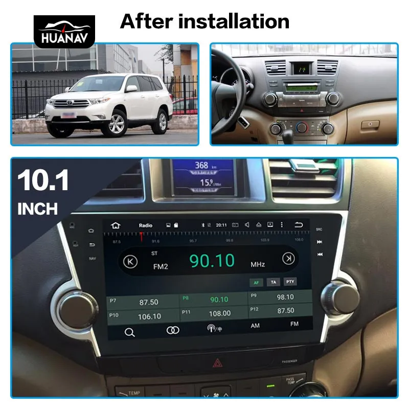 DSP Android 10 0 без автомобильного DVD плеера GPS навигация для Toyota highlander 2008 2014