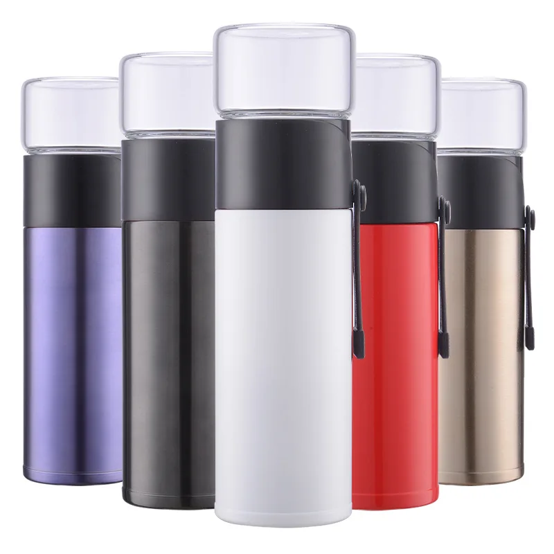 Thermos Bottle Vacuum Mug Insulated Stainless Steel Multifunction Creative Glass Tea Cup and Filter Man Gift Office | Дом и сад