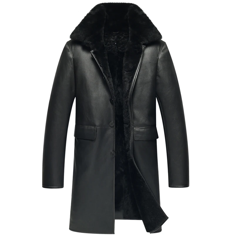 Мужская Меховая куртка из овечьей кожи длинная теплая парка TJ19|parka long|parka parkaparka long