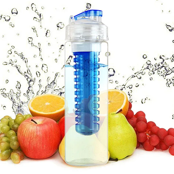 Бутылка для воды Transhome Detox, 700 мл, спортивные бутылки для воды для заварки фруктов, пластиковая бутылка для воды без бисфенола, для спорта, путешествий, посуда для напитков - Цвет: blue