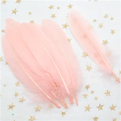 champagne 50pcs Натуральные лебединые перья 14-20 см, многоцветные гусиные перья, шлейф для рукоделия, свадебных украшений, рукоделия, украшения для дома, 50 шт - Цвет: champagne 50pcs