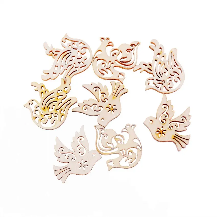 Лучшее качество 25 шт. деревянные декоративные украшения с плоской задней