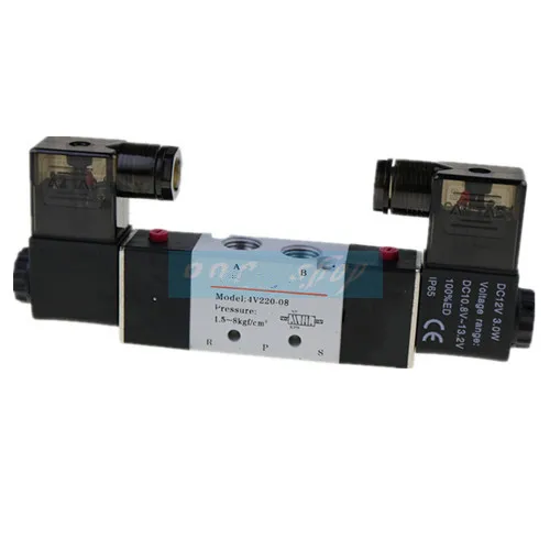 1 шт. 4V220 08 Пневматический электромагнитный клапан 5 Путь 2 Позиция 1/4 &quotАлюминий