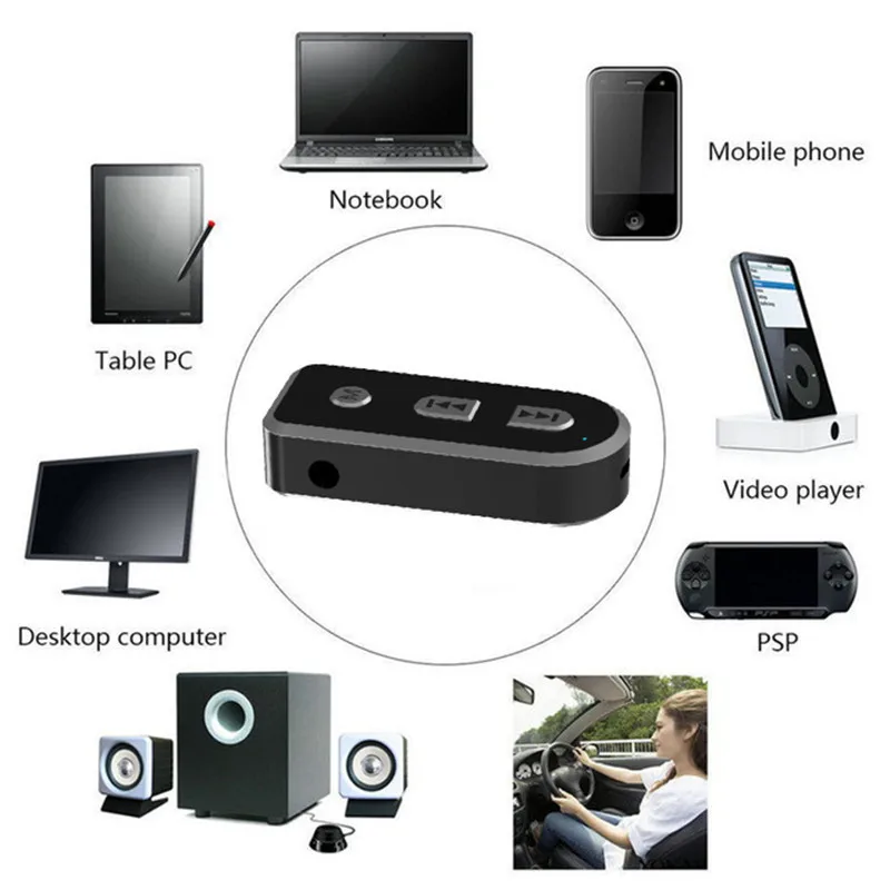 Беспроводной автомобиля Bluetooth Aux приемника 3 5 мм джек аудио адаптер Музыка