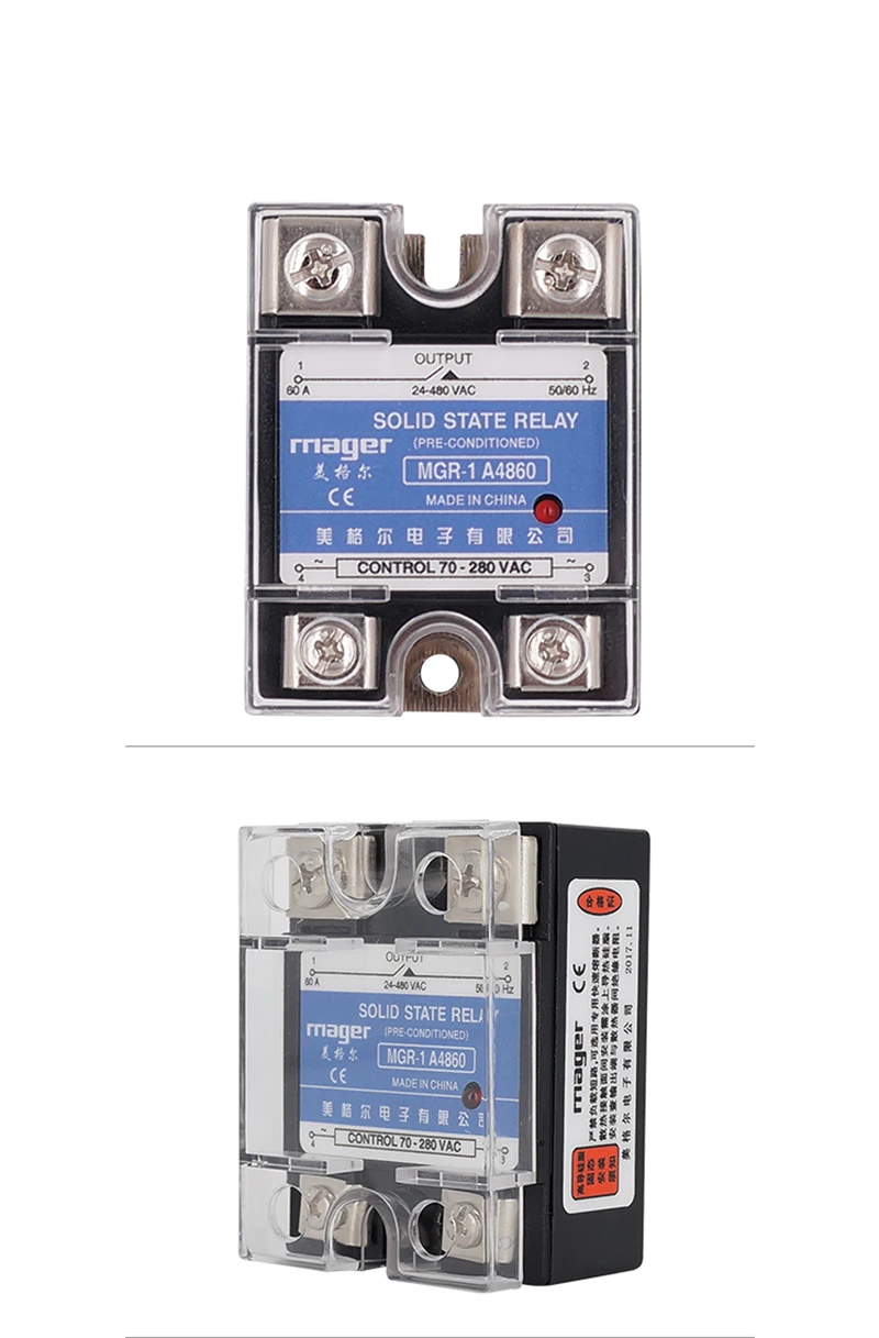 60A твердотельные реле SSR-60AA AC в AC MGR-1 A4860 твердотельные реле с защитными крышками