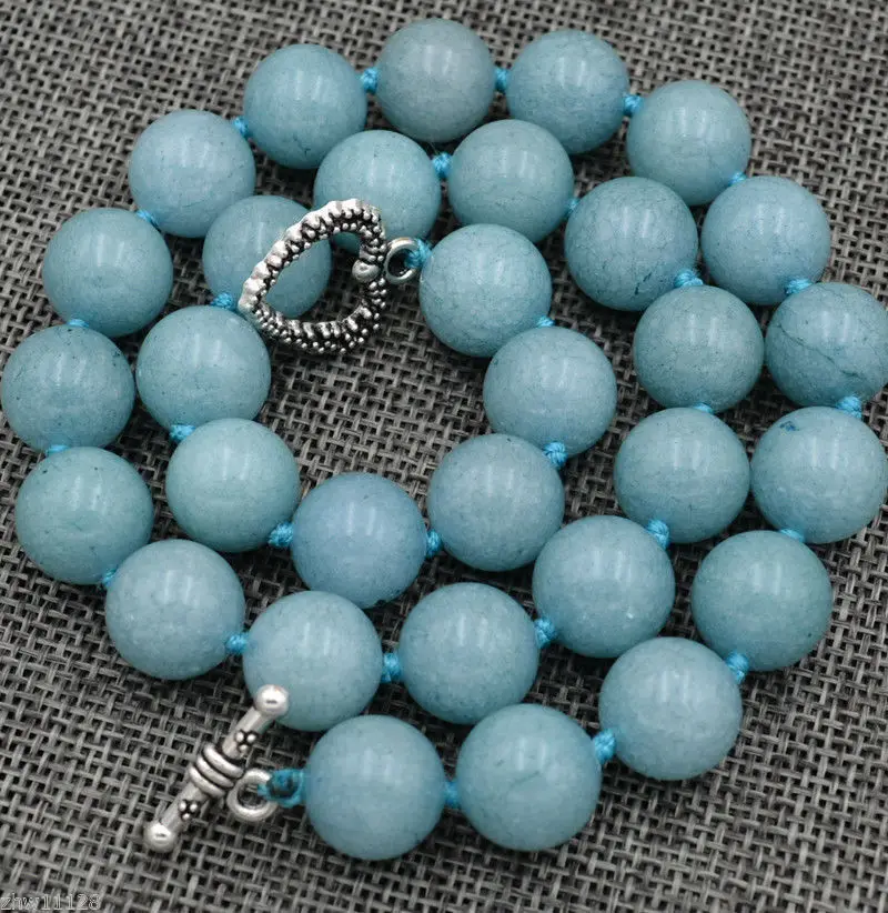 

Selling Jewelry>>AAA 10mm mm Brazil natural blue stone Gem stone Necklace 18''