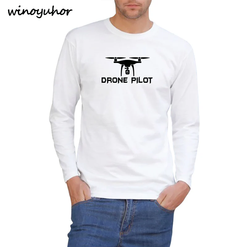 Мужская футболка с коротким рукавом хлопковая Футболка принтом пилот Дрон