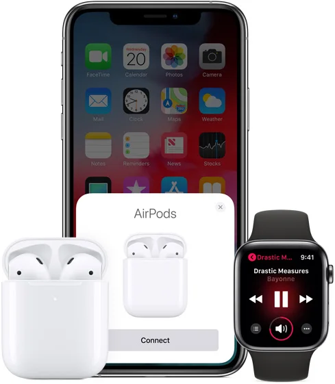 Оригинальные беспроводные наушники-вкладыши Apple Airpods 2-го типа, Bluetooth наушники TWS Deep Bass, мощный аккумулятор, чехол для зарядки