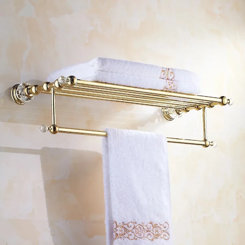 

Bathroom Accessories golden Metal Pendant Towel Rack 2015 New Arrival Prateleira Cabideiro double Towel rack