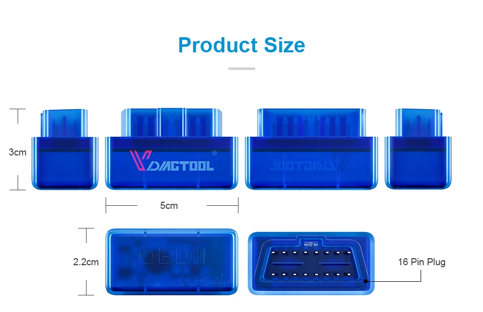 VDIAGTOOL ELM 327 OBD2 автомобильный диагностический сканер ELM327 V1.5 Bluetooth/Wi-Fi, Интерфейс OBDII для Android IOS считыватель кода