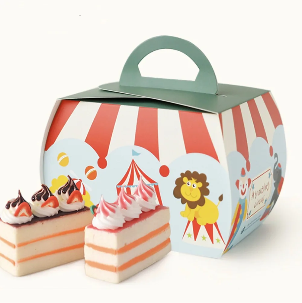 10 шт. Милая цирковая упаковка для выпечки животных Рождественская коробка