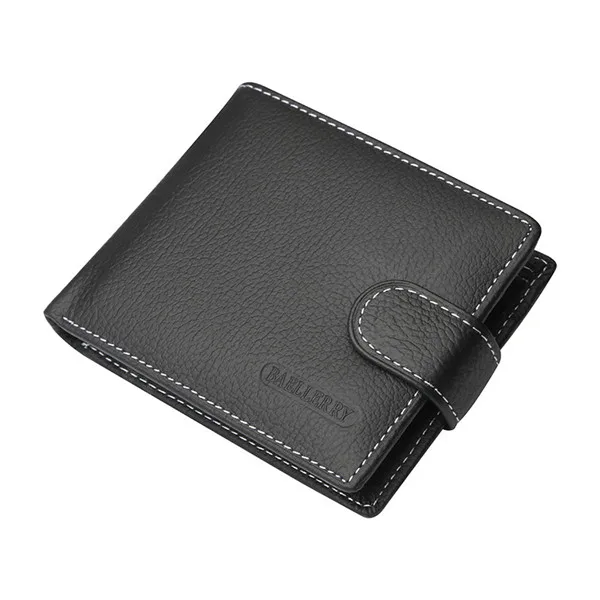 black Baellerry кожаные мужские кошельки, однотонный образец, стиль, кошелек на молнии, мужской держатель карт, кожа известного бренда, высококачественный мужской кошелек - Цвет: black