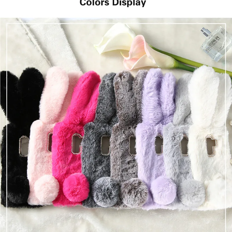 Phone Case For Samsung Galaxy A5 J5 J7 2017 J3 2016 Warm Christmas Rabbit Fur S8 S9 S7 S6 Note 9 8 |