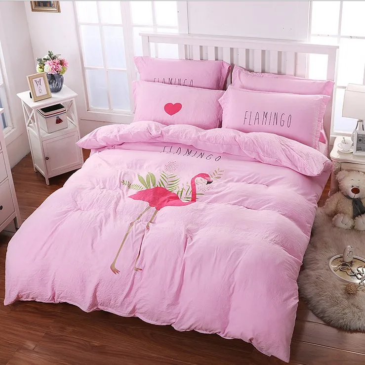 Hello Kitty Cartoon Bedding Set Quilt Cover Bed Sheet High Quality Pink Microfiber Full King Size Kids | Дом и сад