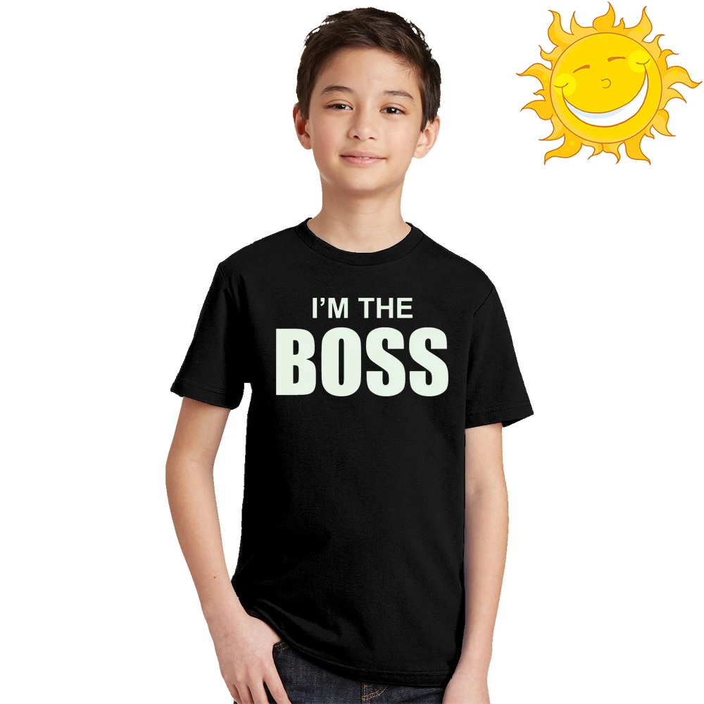 Летняя одежда для мальчика я с надписью Boss световой комплект одежды из футболки
