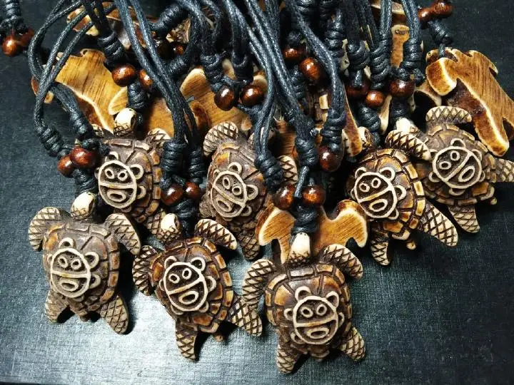 

12 PCS Handmade Ethnic tribal Style Imitation turtles necklace