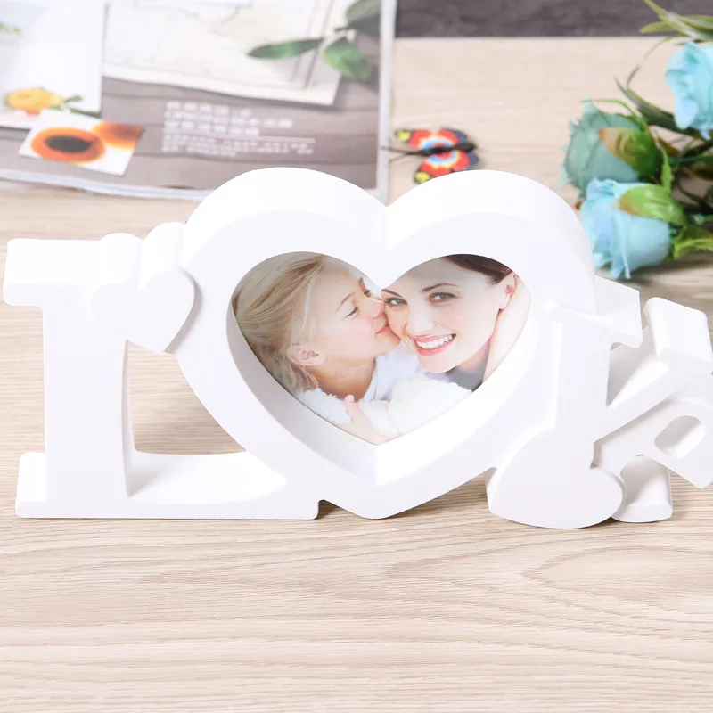 50 шт./лот Pure Love фоторамка в форме белого сердца с одной картинкой 4x4 дюйма для