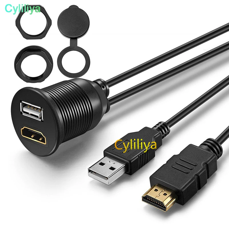 100 шт. x 3 фута Автомобильный USB HDMI AUX панель расширения кабель для скрытого монтажа