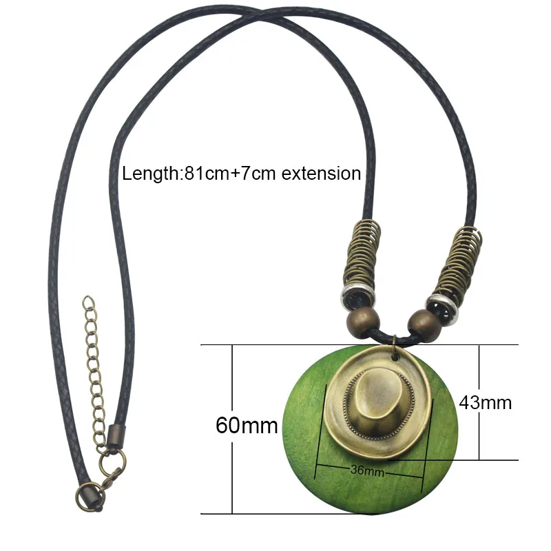 2017 элегантная винтажная Зеленая Деревянная подвеска на осень и зиму ожерелье с