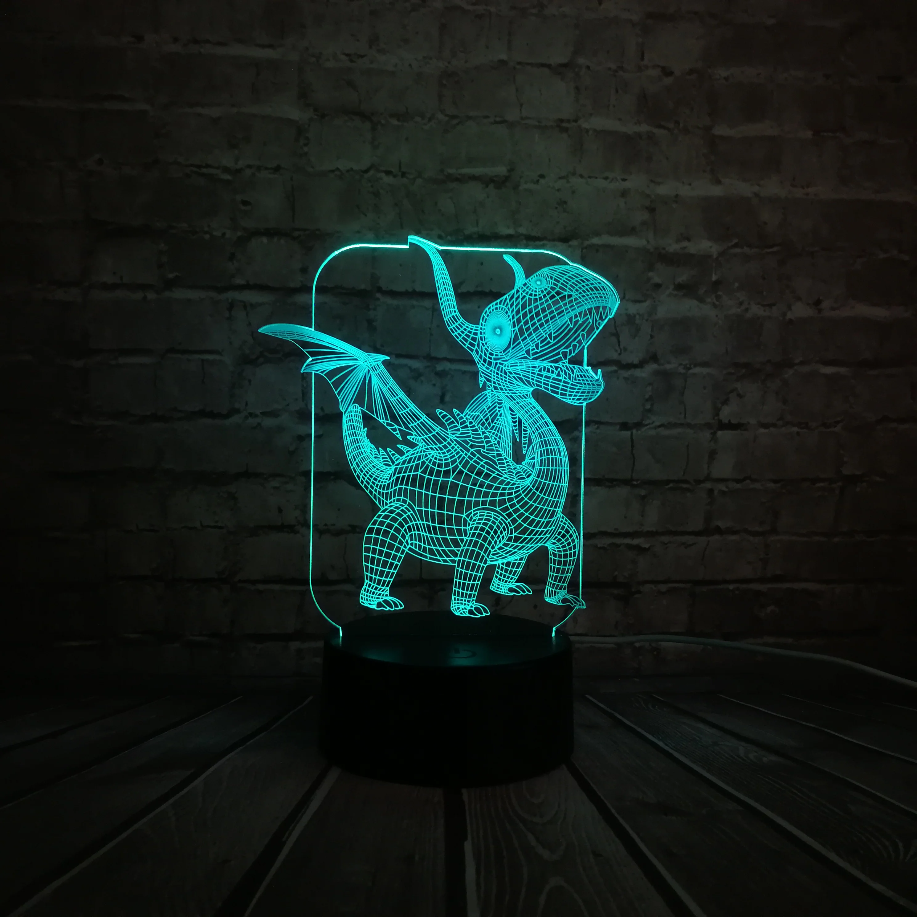 Новый Птерозавр 3D ночник динозавр атмосфера USB 7 цветов Изменение светодиодный RGB