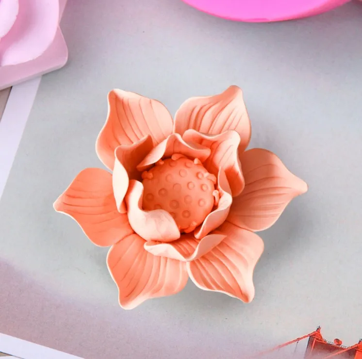HC0028 Силикагель 3D формы Лотос силиконовые формы для мыла цветы и Свеча Плесень ручная работа производство мыла формы