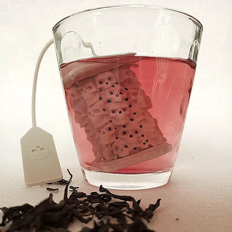 Silicone Tea Infuser Strainer Filter for Tea Bones Skull Tower - Food Grade image 2
