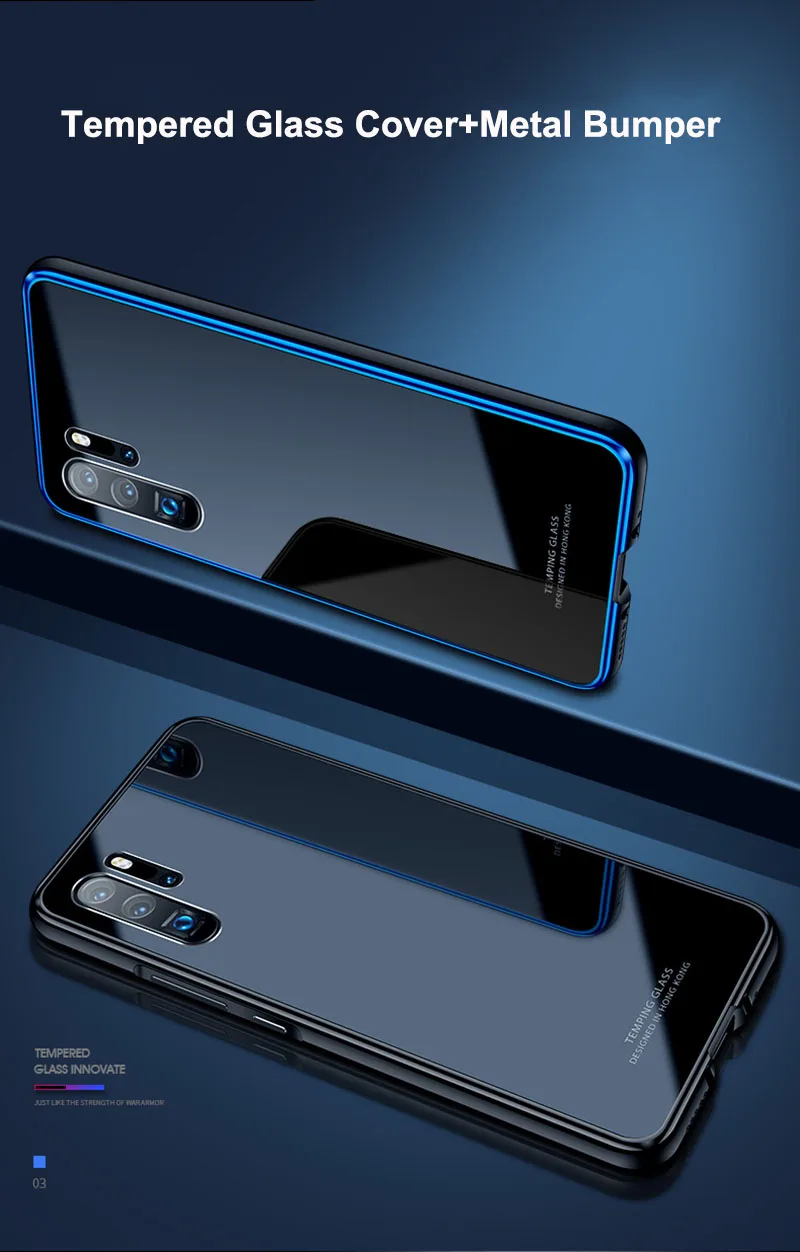 Leanonus металлический бампер чехол для huawei P30 P20 Pro mate 20 Pro 9H закаленное стекло крышка противоударный алюминиевая рамка стеклянный чехол для телефона
