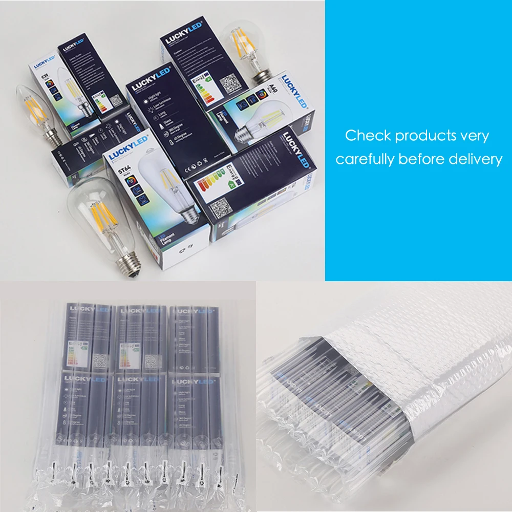 

LUCKYLED Led Bulb E27 2W 4W 6W 8W A60 Retro Filament Lamp Light 220V 240V Edison Vintage Bulbs Glass Ball Bombillas