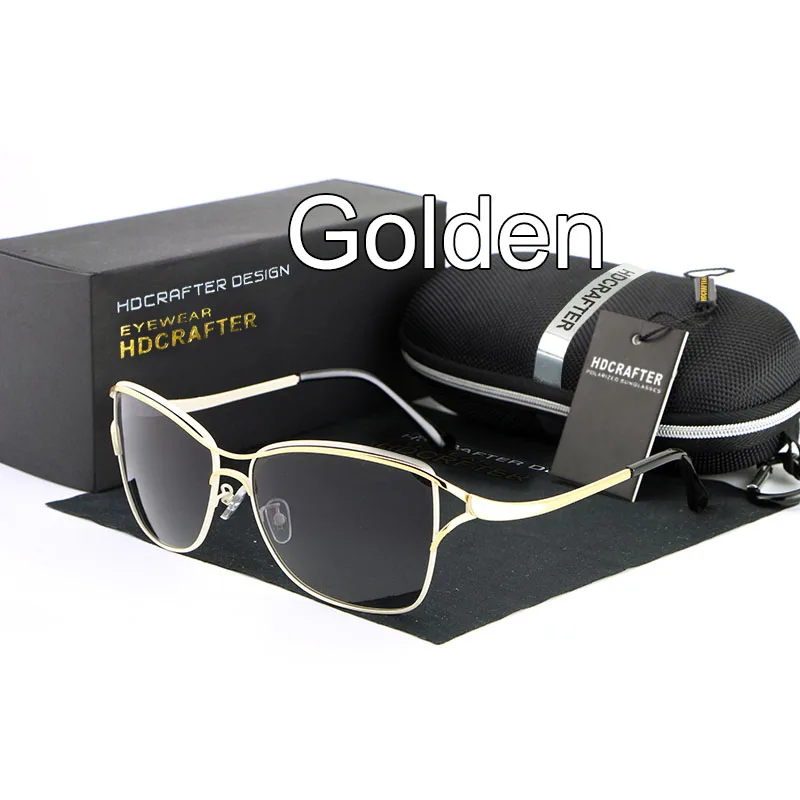 Golden HDCRAFTER Роскошные брендовые солнцезащитные очки для женщин элегантные солнцезащитные очки для женщин anteojos de sol mujer солнцезащитные очки oculos de sol - Цвет линз: Golden