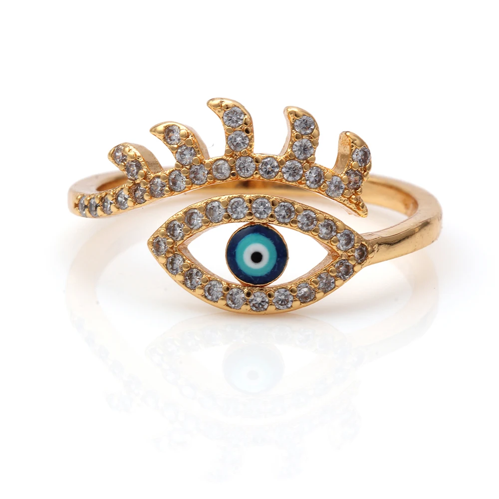 Yishan 1 Pcs Evil Eye Beautiful Ring for Women Gold Adjustable Micro-inlay Party Gift Girl Function | Украшения и аксессуары