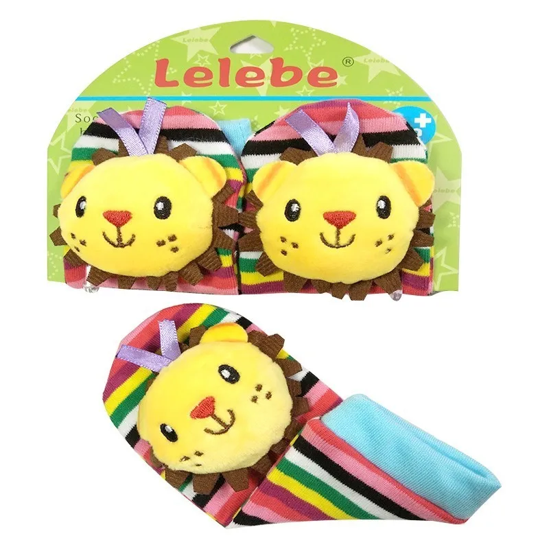 Счастливый обезьяна 2 шт./пара животных детские носки погремушки Игрушечные