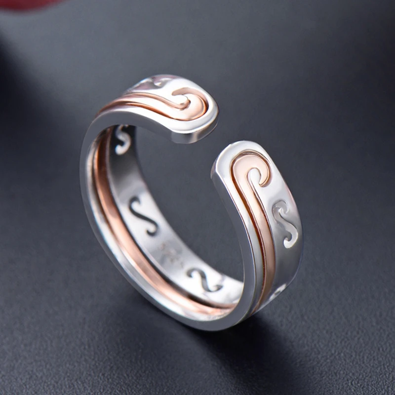 DOYUBO Adjustable Size Men's 925 Sterling Silver Tighten Mantra Rings Rose Gold & Color Sun WuKong Pure Ring VB270 | Украшения и