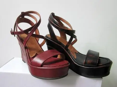 2018 Ретро Стиль Для женщин Босоножки на платформе пикантные ботильоны с открытым