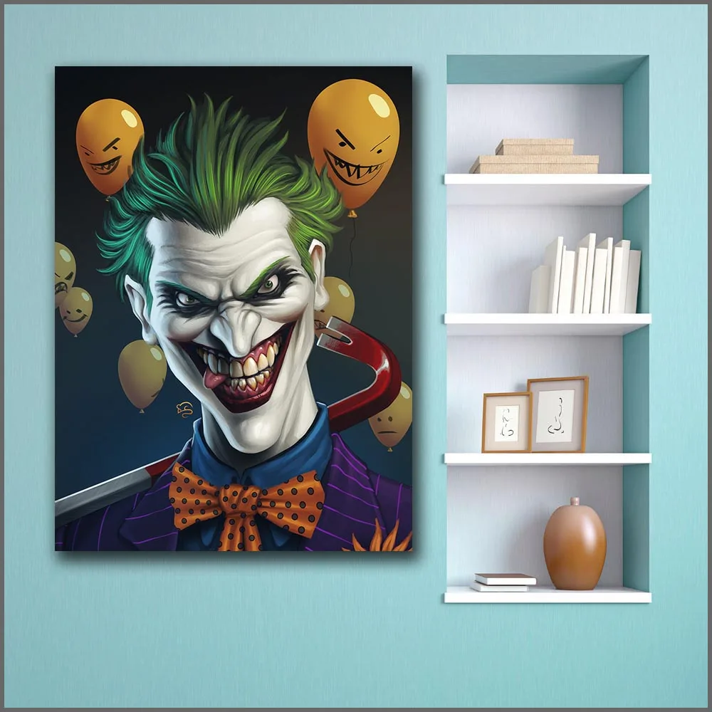 

Large Oil Painting Printing joker_s_halloween wall Art Picture Home Decor Living Room Modern Canvas Print Paintings no frame