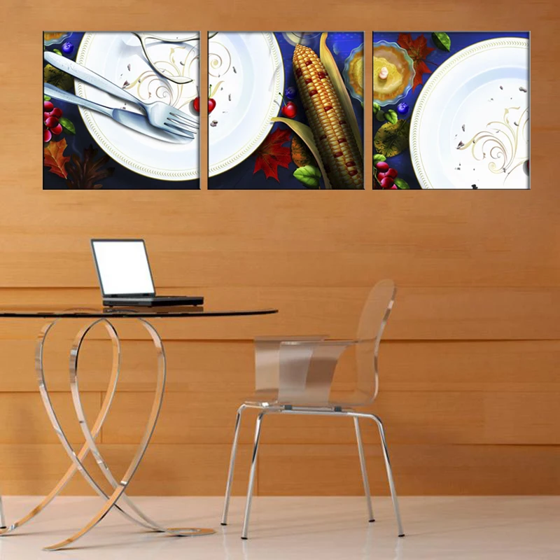 3 шт. посуда Реалистичная натюрморт кухня декоративная холст печать живопись