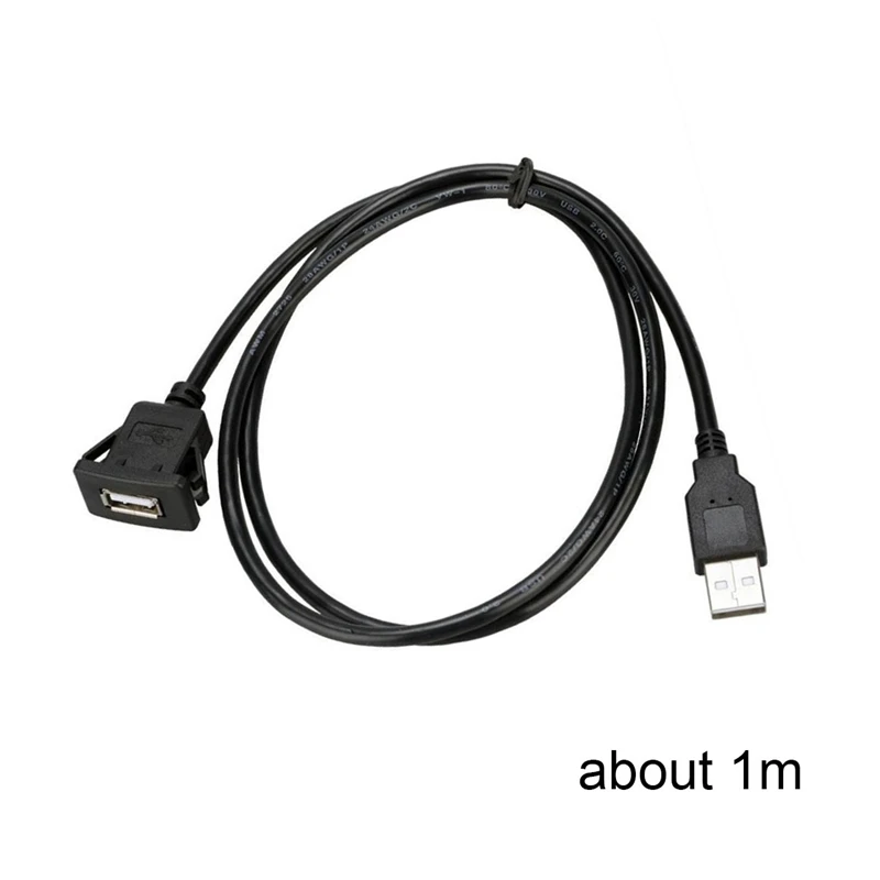 Car Dash board Flush Mount USB Male to Female Socket Extension Panel Cable 1M | Электроника