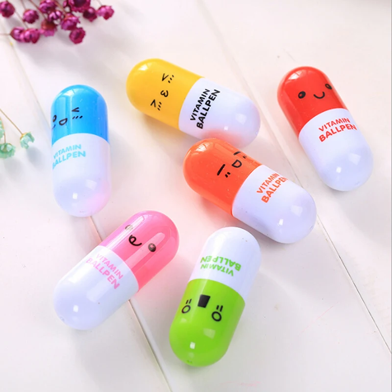 

Cute Kawaii Capsule Creative Pills Ball Ballpoint Pens Ballpen For School Writing Supplies Stationery