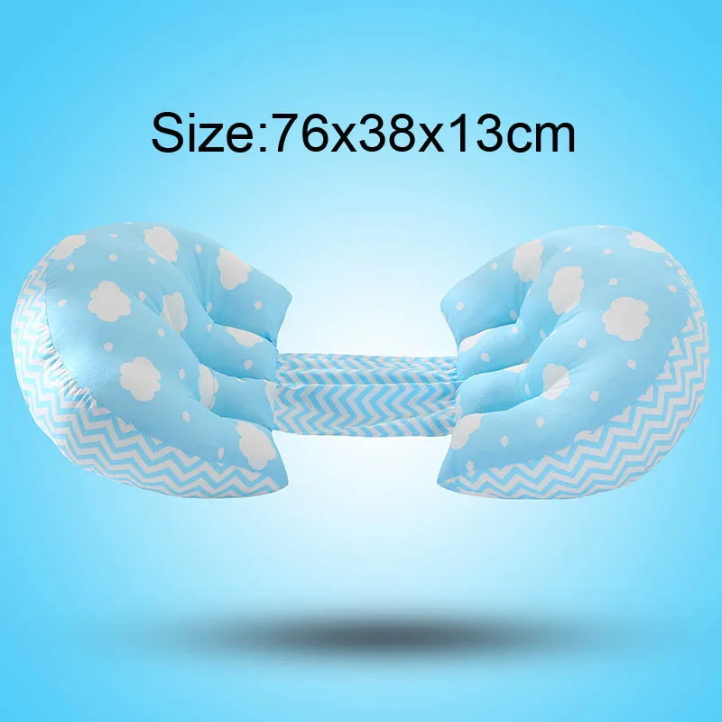 cloud blue Многофункциональная u-образная подушка для поддержки живота для беременных женщин, боковые спальные подушки для беременных - Цвет: cloud blue