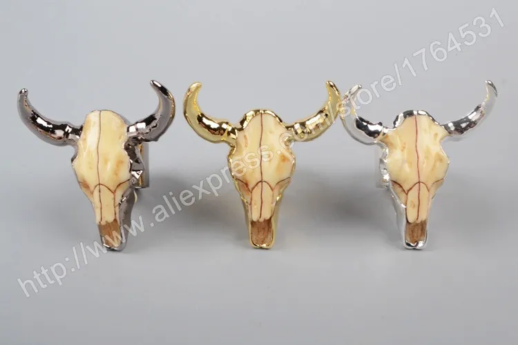 BOROSA Longhorn кольцо из смолы с рогом, золото/серебро/пистолет черный цвет буйвол бык кольца модные украшения для вечерние G1068