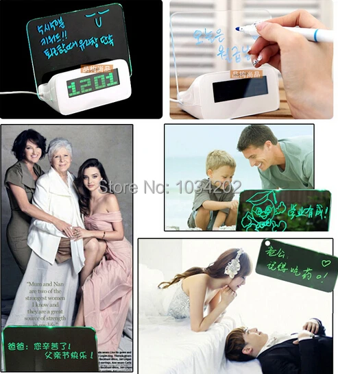 100PCS флуоресцентный Светодиодный Настольные часы-будильник с ручка цифровой