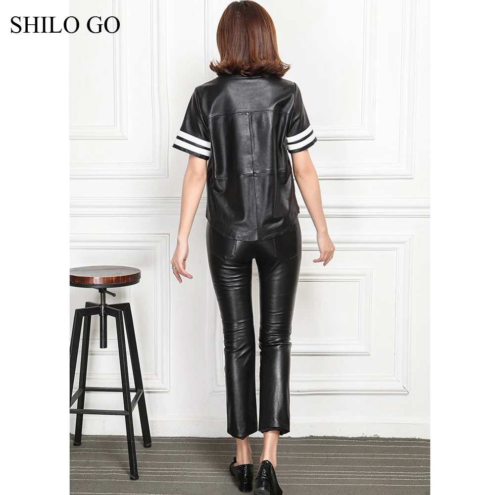 Женский кожаный костюм SHILO GO весенний Модный комплект из натуральной овчины с